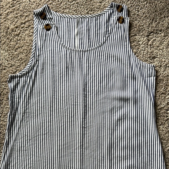 Striped Blue/White Summer Dress - Picture 2 of 2